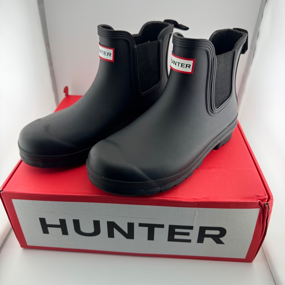 Hunter Original Chelsea Boot Womens 7 Black WFS2078RMA Waterproof Rain Boot